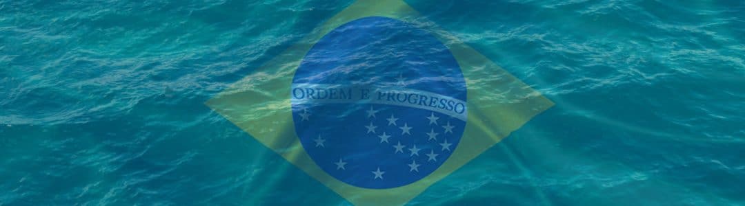 Brazil flag in water